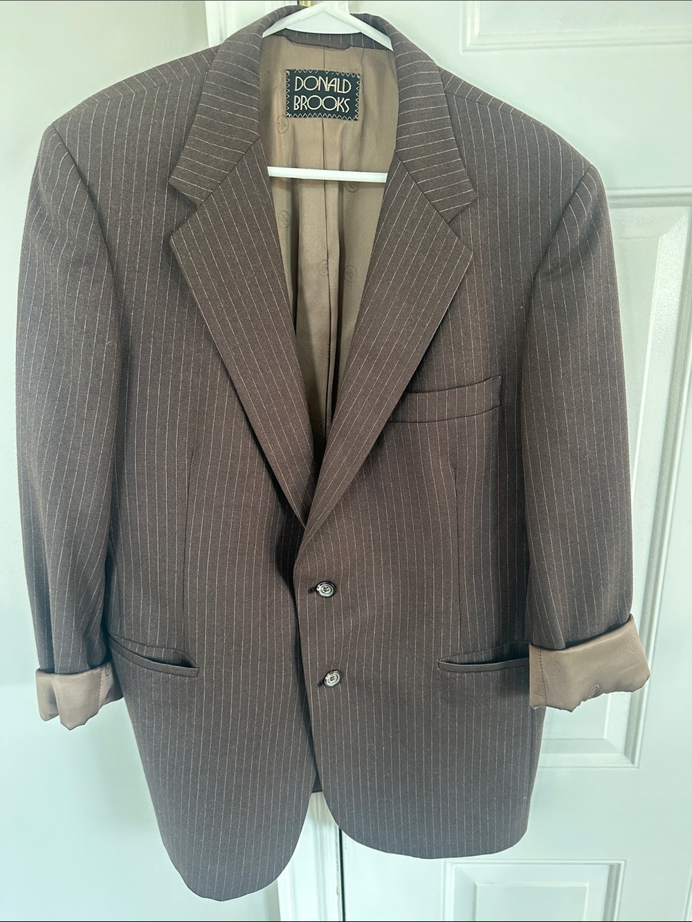 Men's Brown Pinstripe Suit Jacket